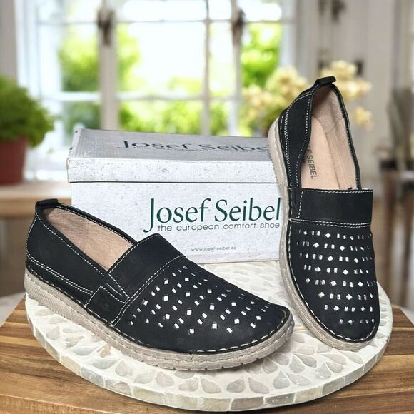 Josef Seibel Sofie 27 $140 Leather Flats Women’s EU 41 US 10 Slip On Comfort Sho - Picture 1 of 16